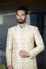 Lemon Yellow Sherwani Set - Image 2