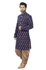 Royal Blue Embroidered Sherwani Set