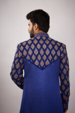 Royal Blue Embroidered Sherwani Set - Image 3