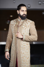 Brown Suede Sherwani Set