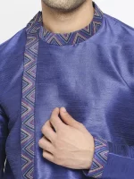 Royal Blue Zig Zag Kurta Set - Image 2