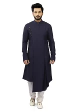 Midnight Blue Drape Kurta