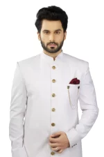 Classic White Achkan - Image 2