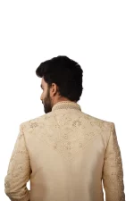 Cream Embroidered Sherwani Set - Image 2