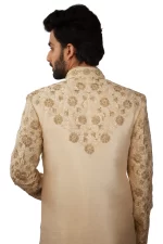 Floral Cream Sherwani Set - Image 3