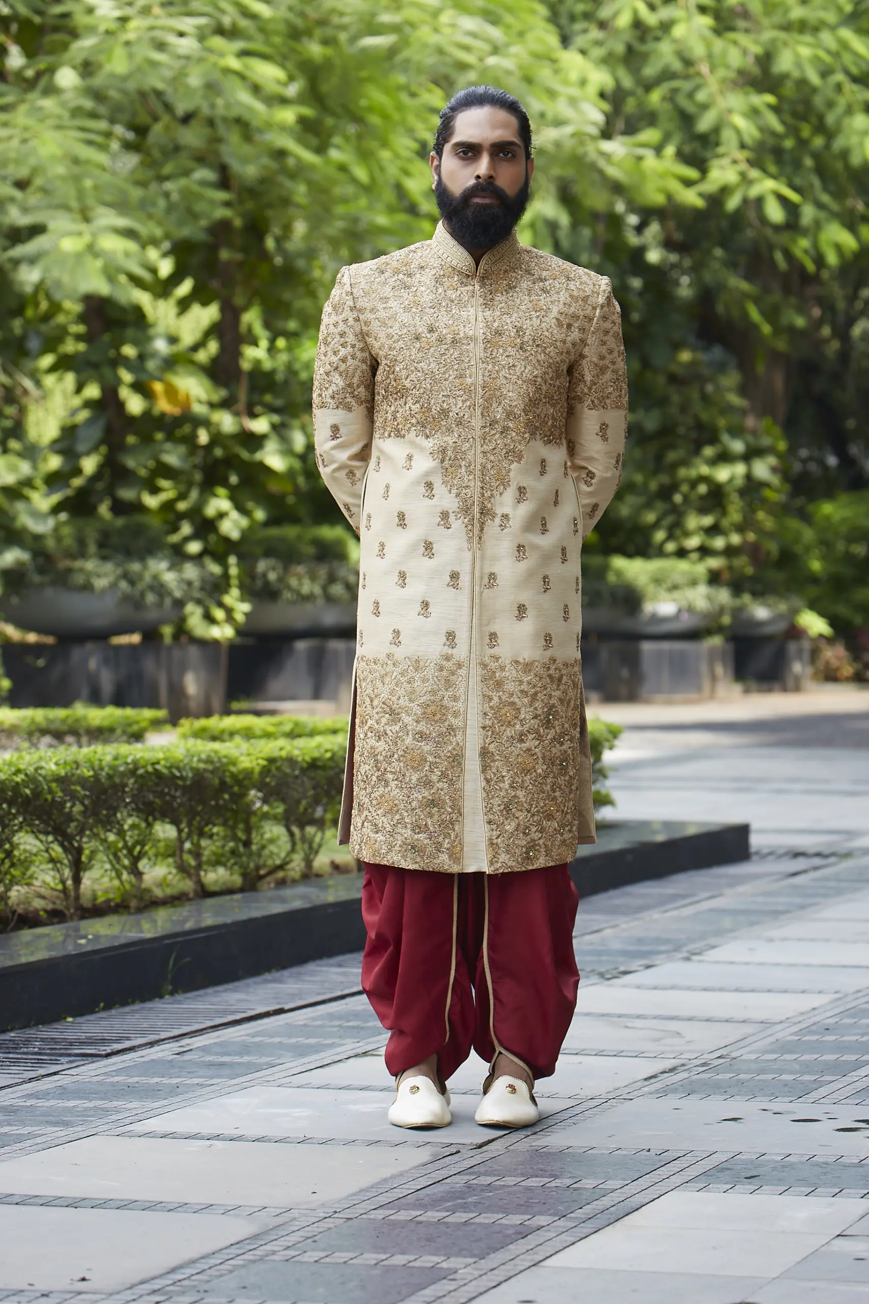 Light Cream Sherwani Set