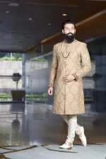 Dark Gold Sherwani Set
