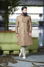 Dark Gold Sherwani Set - Image 2