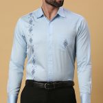 Sky Blue Panel Shirt