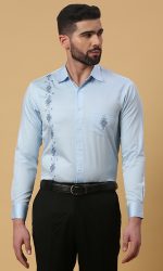 Sky Blue Panel Shirt