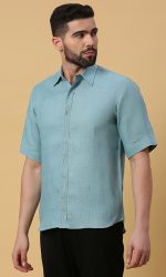 Aqua Blue Pintuck Shirt