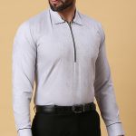 Grey Self-Paisely Shirt