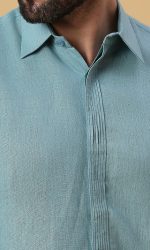 Aqua Blue Pintuck Shirt - Image 2