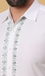 White Shirt with Green Accents - Image 2