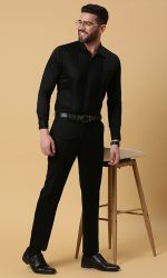Jet Black Tuxedo Shirt - Image 3