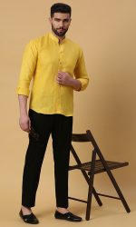 Yellow Linen Shirt - Image 3
