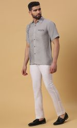 Grey Linen Shirt - Image 3