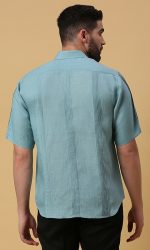 Aqua Blue Pintuck Shirt - Image 3