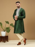 Forest Green Kurta Set - Image 3
