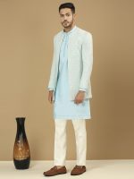 Sky Blue Lucknowi Set - Image 3