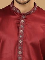 Deep Maroon Kurta Set - Image 2
