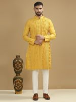 Lemon Yellow Pintuck Kurta Set