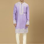 Lilac Embroidered Kurta Set