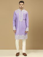 Lilac Embroidered Kurta Set
