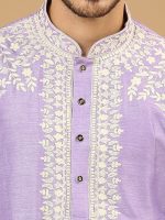 Lilac Embroidered Kurta Set - Image 2