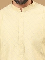 Beige Diamond Threadwork Kurta Set - Image 2