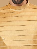 Gold Angrakha Style Kurta Set - Image 2