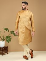 Gold Angrakha Style Kurta Set