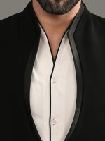 High Neck Black Tuxedo Set - Image 2