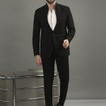 High Neck Black Tuxedo Set