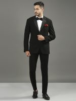 Black Pleated Lapel Tuxedo Set