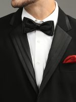 Black Pleated Lapel Tuxedo Set - Image 2