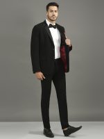 Black Pleated Lapel Tuxedo Set - Image 3