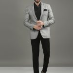 Grey Suit With Leather Patches Set