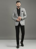 Grey Suit With Leather Patches Set