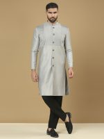 Light Grey Full Open Kurta Set