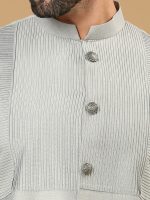 Light Grey Full Open Kurta Set - Image 2