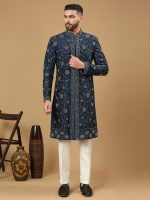 Prussian Blue Sherwani Set