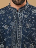 Prussian Blue Sherwani Set - Image 2