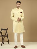 Light Gold Soft Sherwani Set