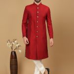 Crimson Red Sherwani Set