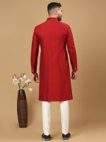 Crimson Red Sherwani Set - Image 3